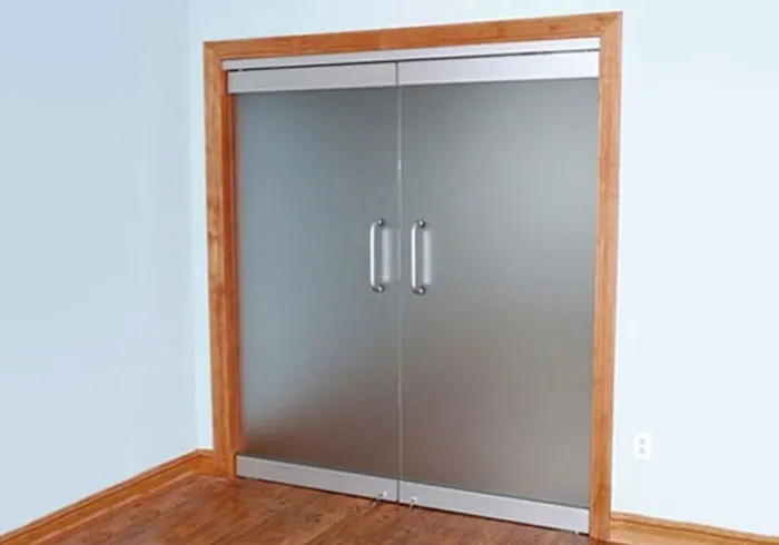 Frameless Double Glass Door with Self Closing Hinges