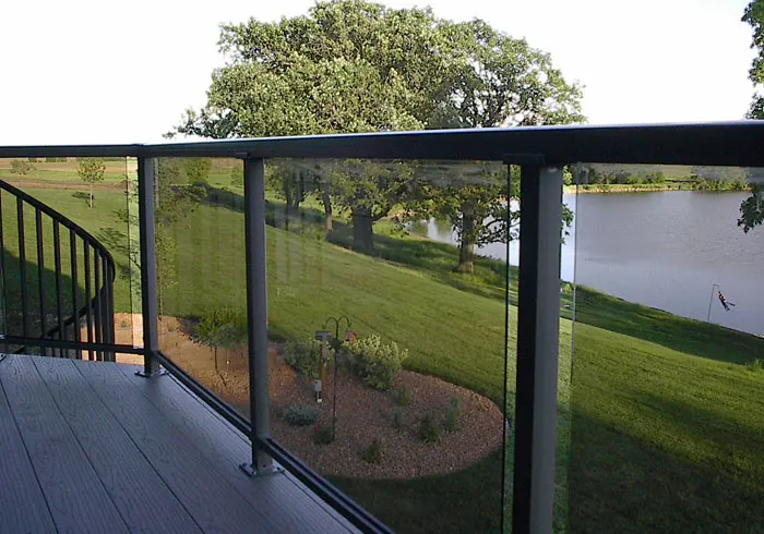 Bronze Glass Fence with Top & Vertical Rails Mission Bay